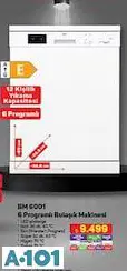 SEG BM 6001 6 PROGRAMLI BULAŞIK MAKİNESİ